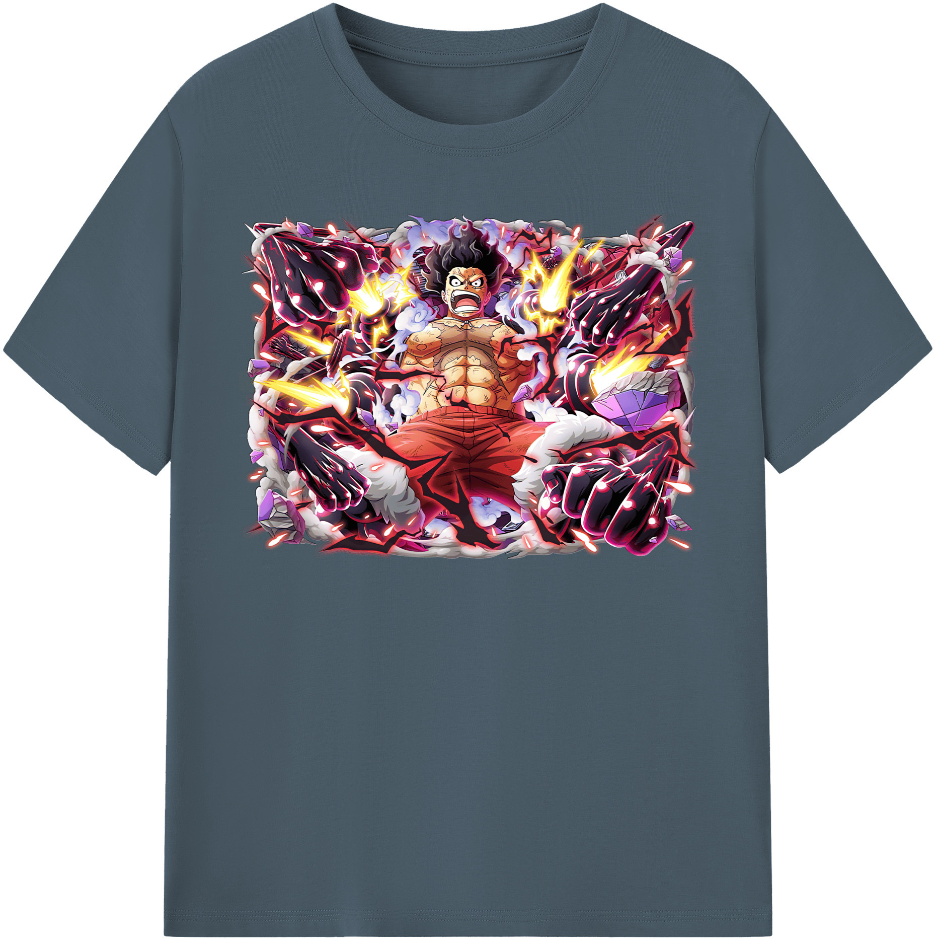 ワンピース モンキー・D・ルフィ ONE PIECE Monkey D. Luffy 綿100％半袖Tシャツ（フロントプリント）